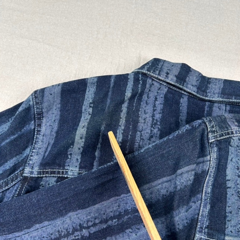 Vintage FUBU The Collection Denim Jacket Womens 3X Striped Y2K Hip Hop Hong Kong - Picture 5 of 14